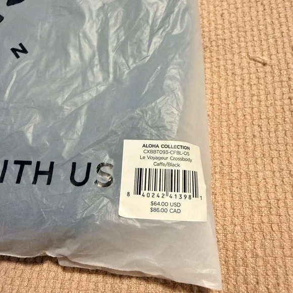 NWT ALOHA Collection Black and Brown Le Voyager Crossbody Bag - Picture 6 of 7